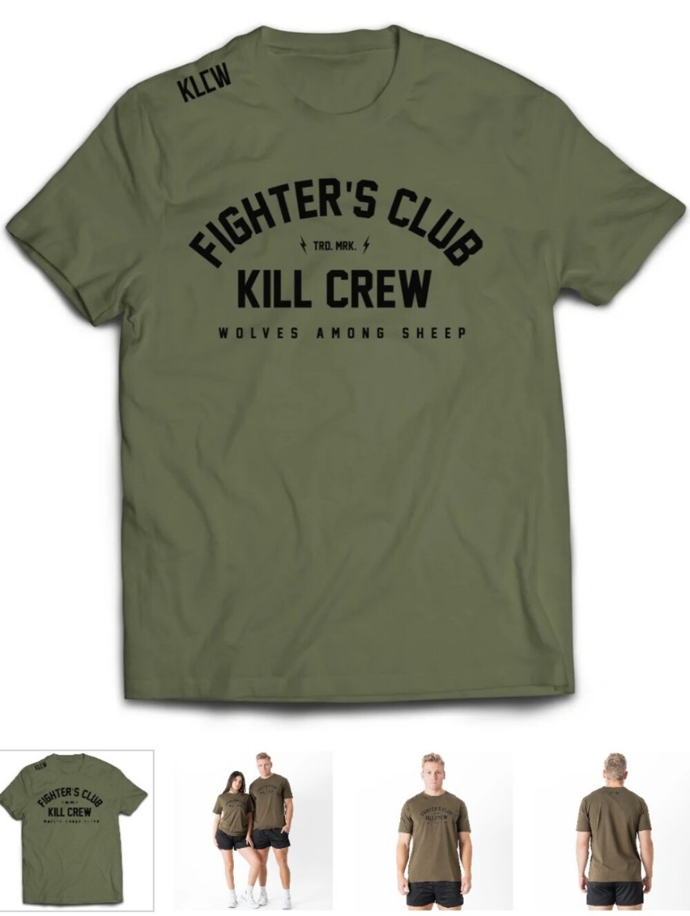 Kill Crew FIGHTER'S CLUB T-SHIRT - OLIVE- 3XL